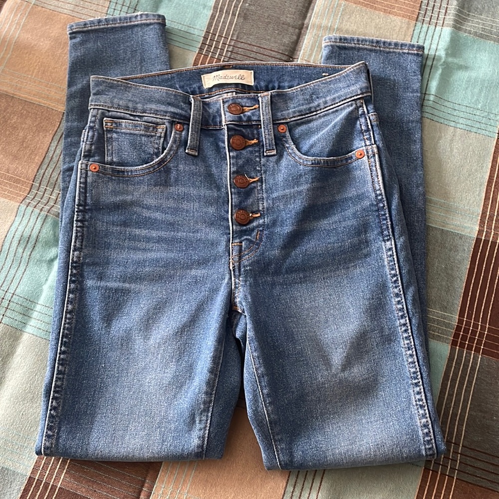 Madewell High Rise Button Fly Skinny Jeans